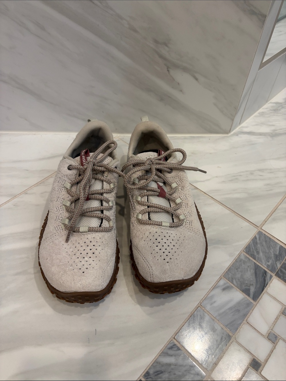 Merrell Women's Beige Athletic Sneakers with Brown Outsole